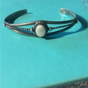 Elegant Silver and White Women's Bracelet